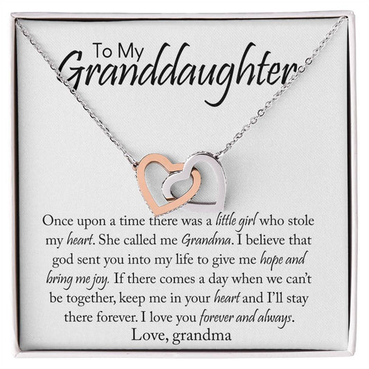 To My Granddaughter - Love Grandma Necklace